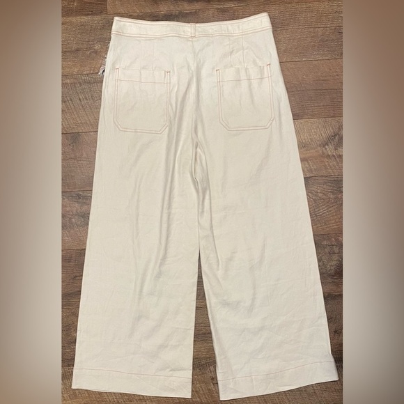 NWT Anthro Maeve The Ettie High Rise Crop Wide Leg Linen Blend Pant Size 32 - Picture 8 of 8